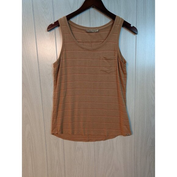 Prana Tops - Prana XS Women ORGANIC Tencel SLEEVELESS Tank Top Cropped Orange Striped